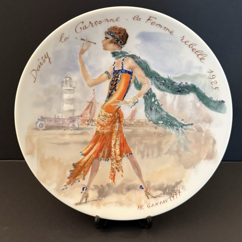 Vtg D'Arceau Limoges Daisy La Garconne 1925 Flapper Plate Fr Ganeau 1977 France